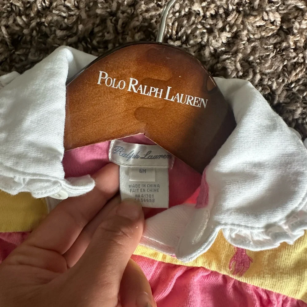 Ralph Lauren Pink and Yellow Striped Romper